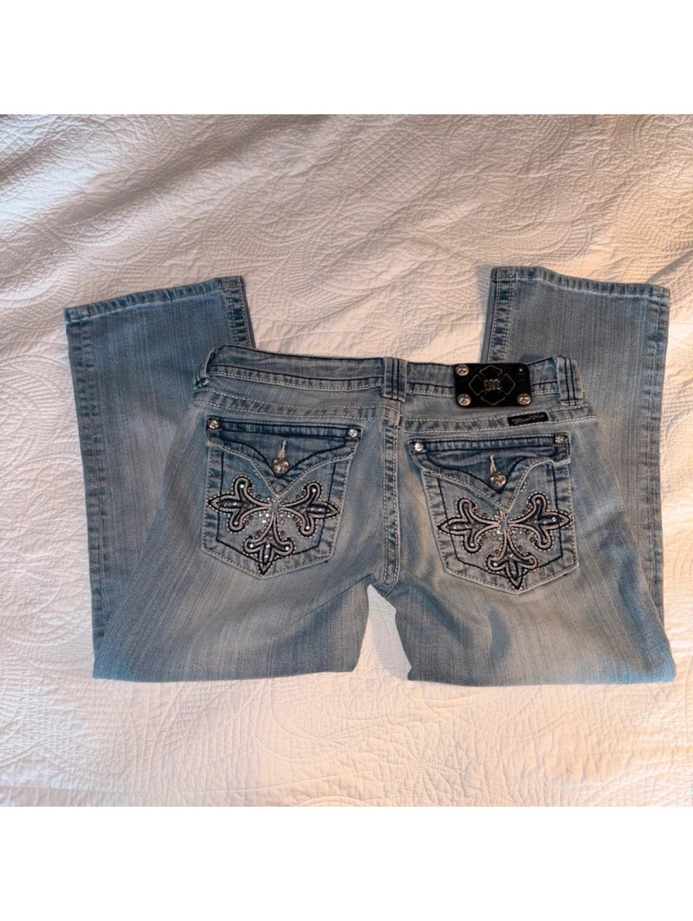 Miss Me Lowrise Bedazzled Studded Y2K 2000’s Capris